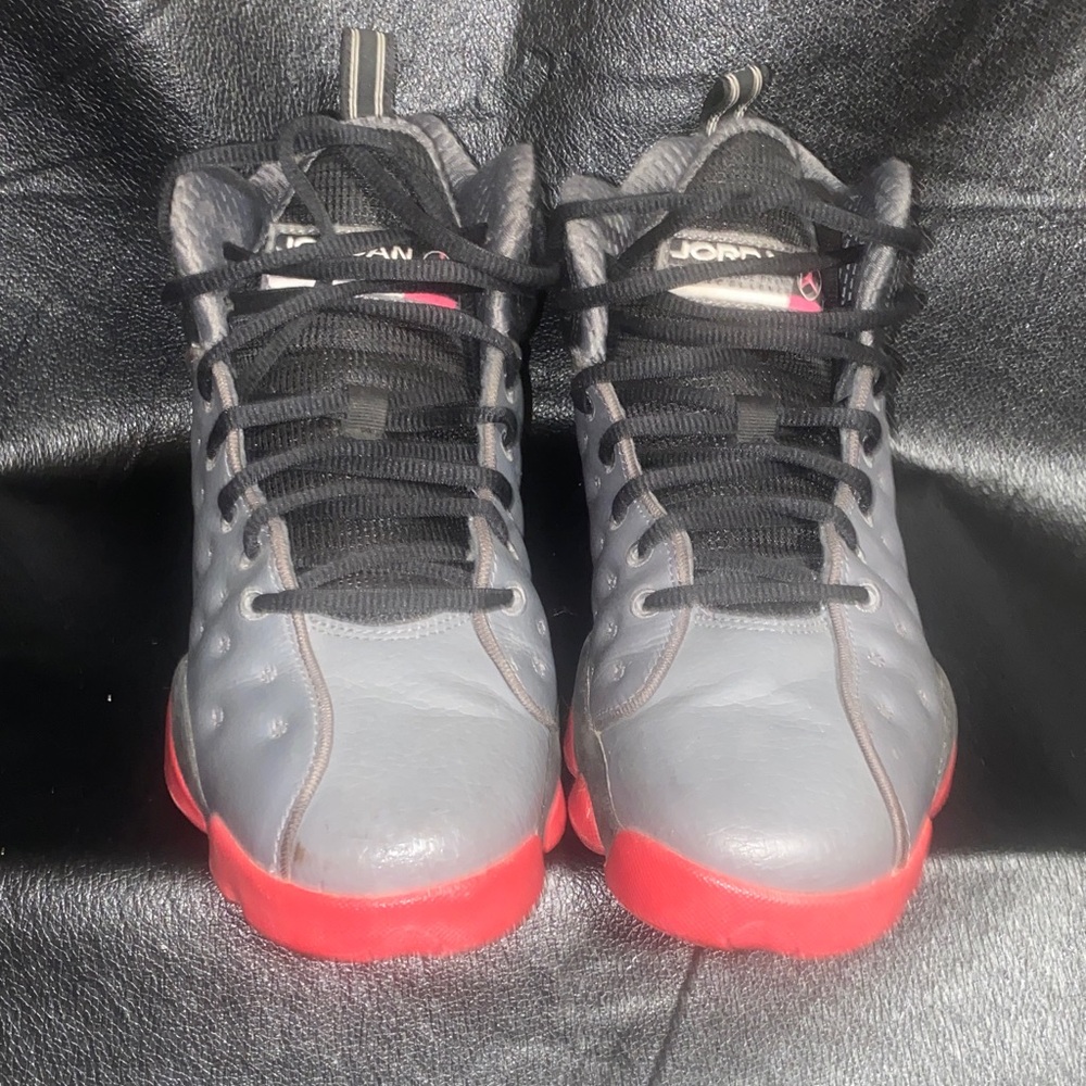 Jordan Kids Sneakers in Black, Gray, and Red - Picture 3 of 7